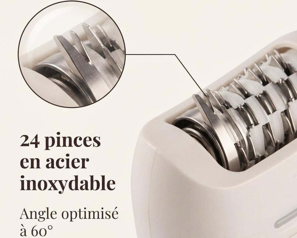 24 pinces inox, <em>angle 60°</em>
